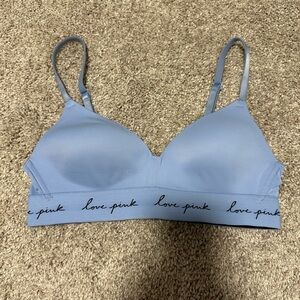 PINK Victoria’s Secret Blue Wear Everywhere Wireless Lightly Lined Bra Size 34A